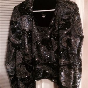 Sequin jacket and top