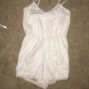 White Lace Spaghetti Strap Romper