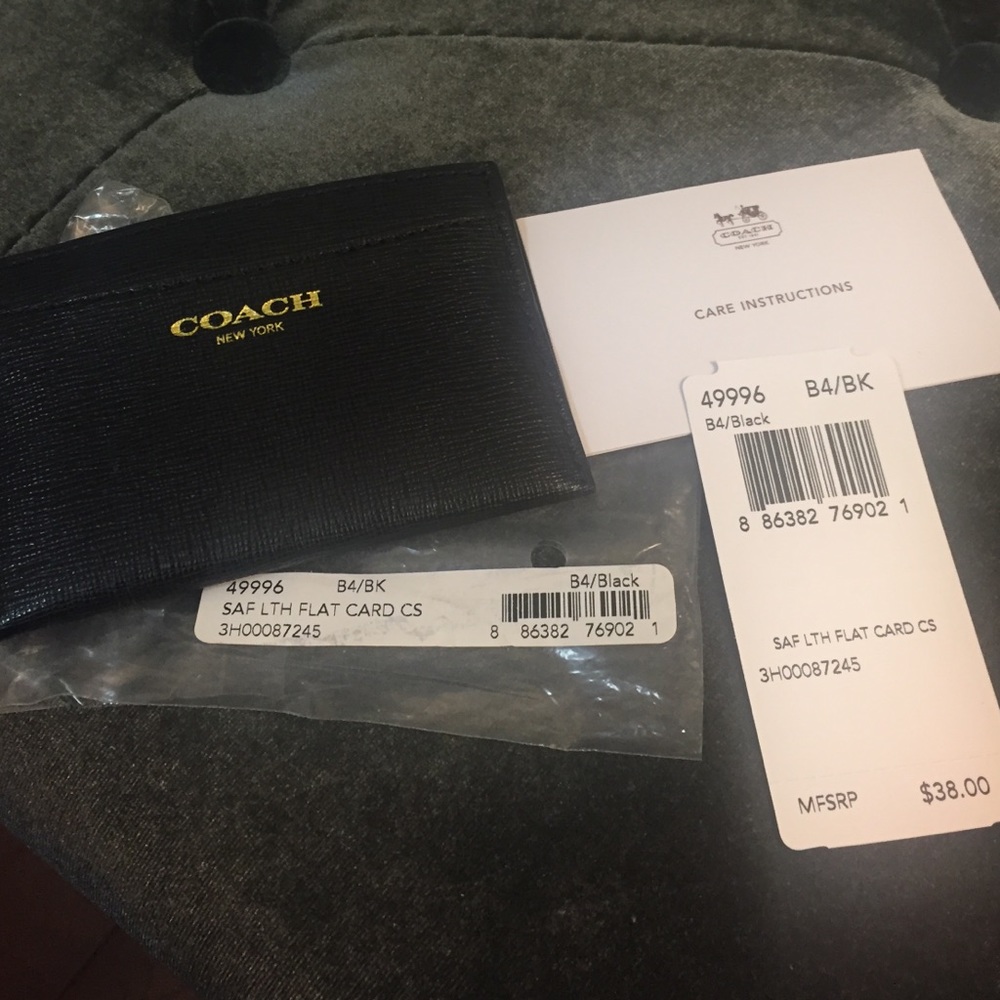 Coach Saffiano Leather Card Case
