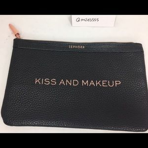 Sephora Kiss and Makeup Rose Gold makeup Pouch