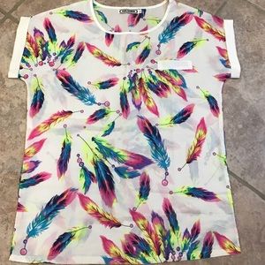 Boutique Multi Feather Shirt