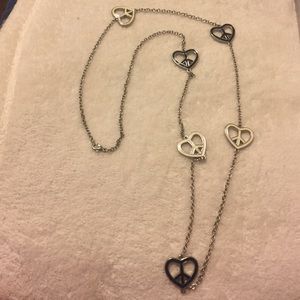 Black and White Hearts Peace Necklace