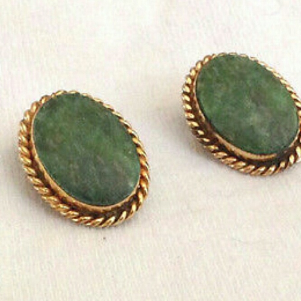 Vintage 1/20 12k gold filled Jade Winard earrings