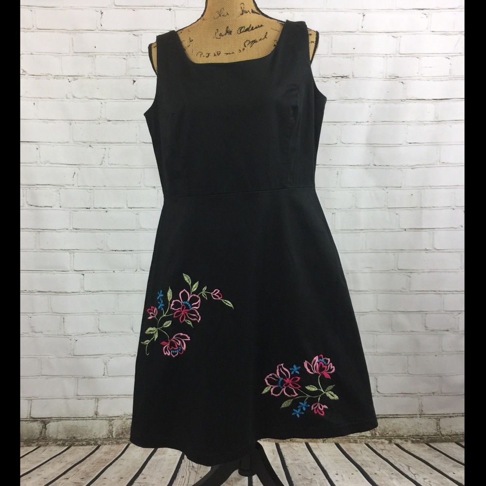Embroidered Empire Waist Princess Tea Dress