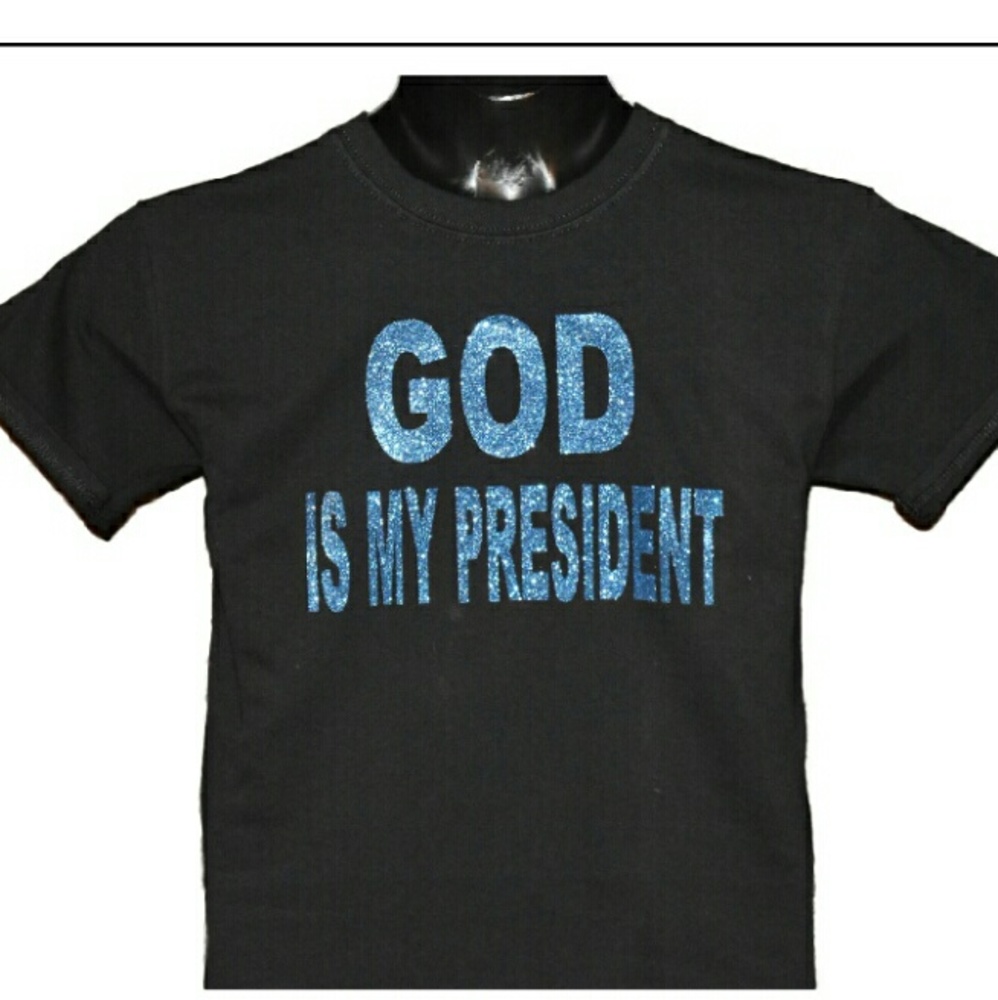 God is my.president glitter shirt