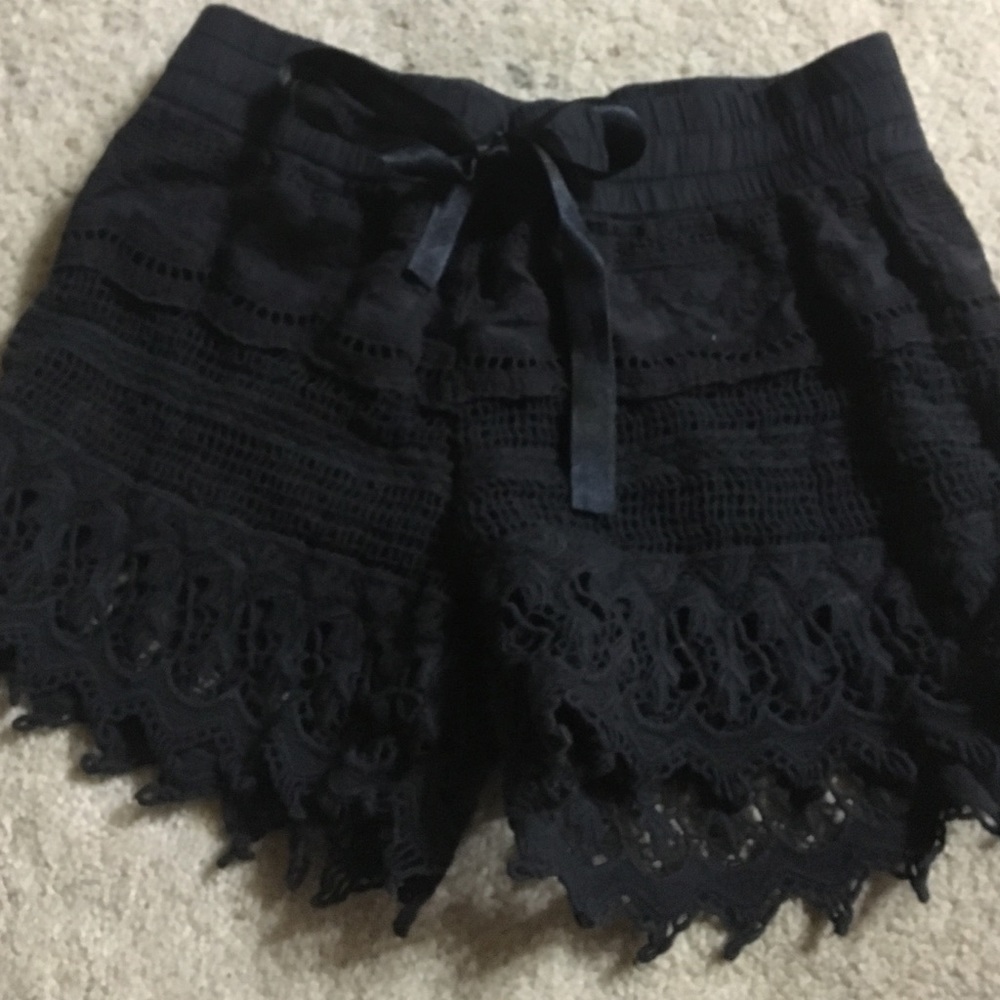black lace shorts