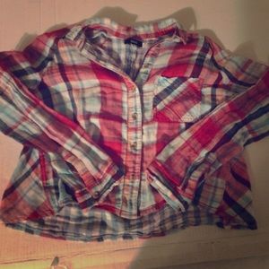 Soft flannel crop button up