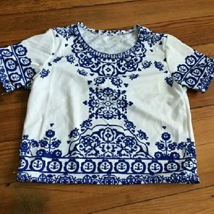Beautiful royal blue and white top