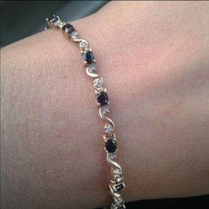 10kt Gold And Sapphire and Diamond Bracelet