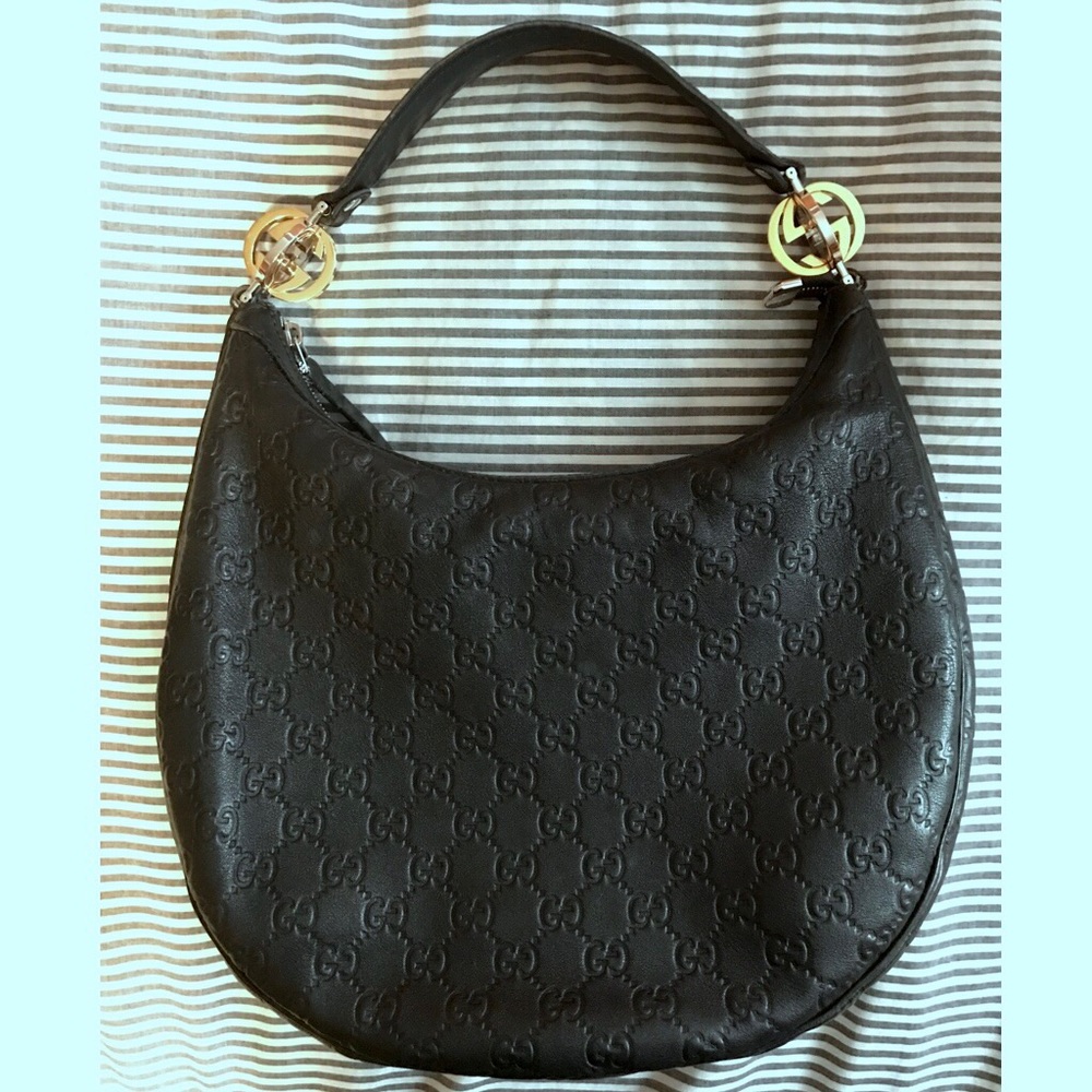 💯% Authentic GUCCI Purse Black Leather
