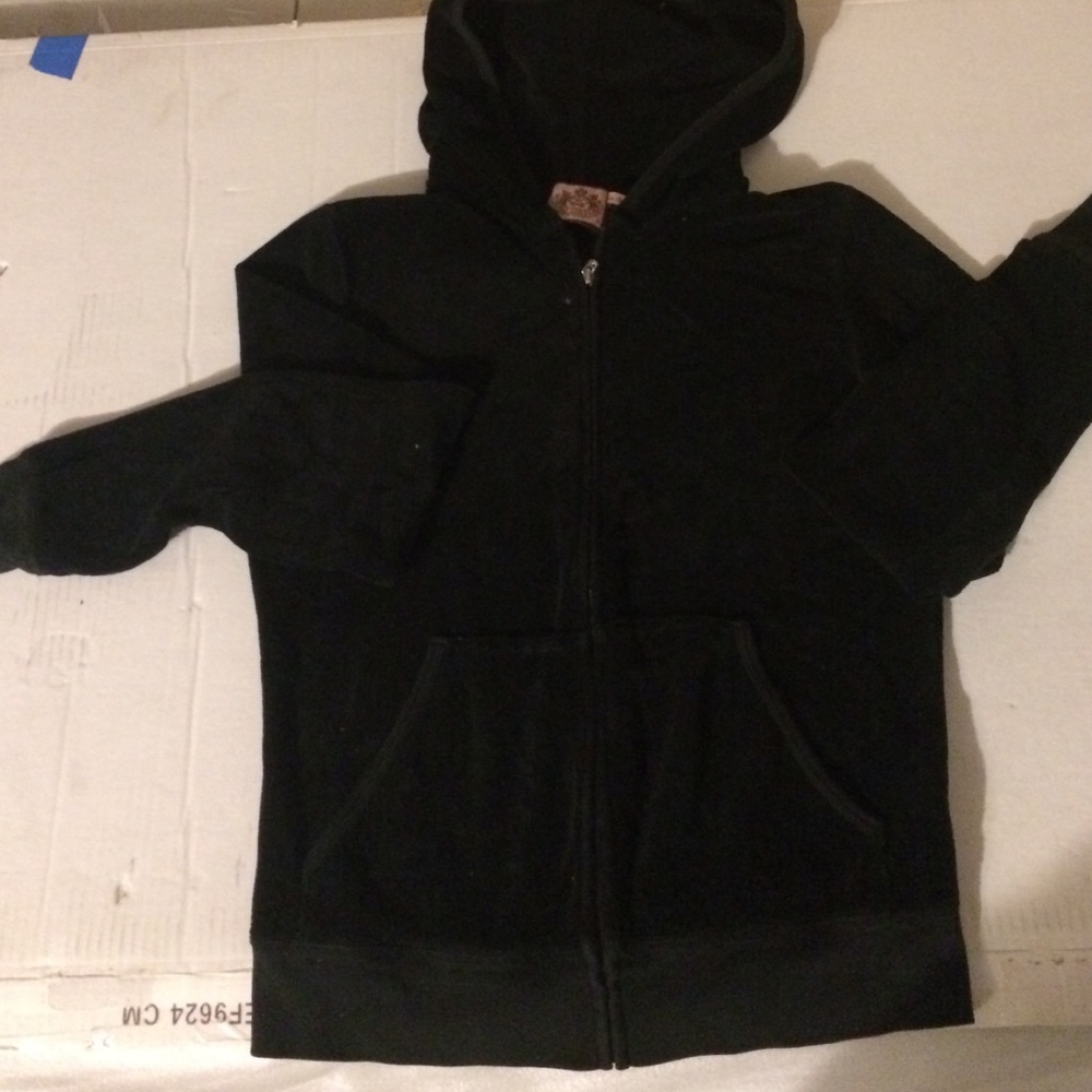 Juicy couture black terry cloth zip up hoodie