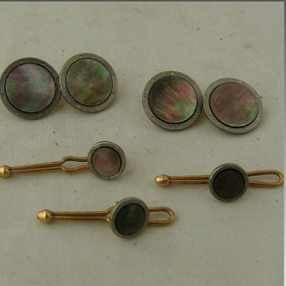 Vintage 1920's Krementz art deco cuff links