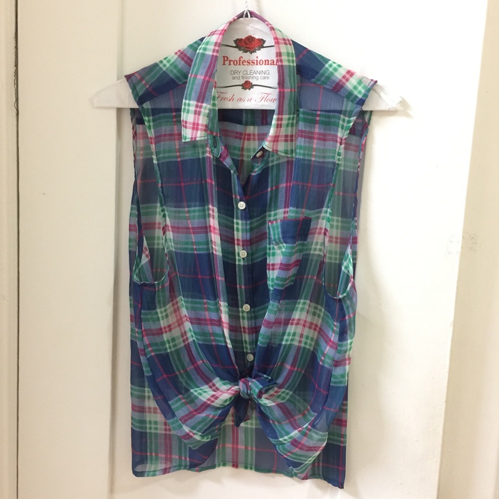 Abercrombie & Fitch Sleeveless Plaid Top