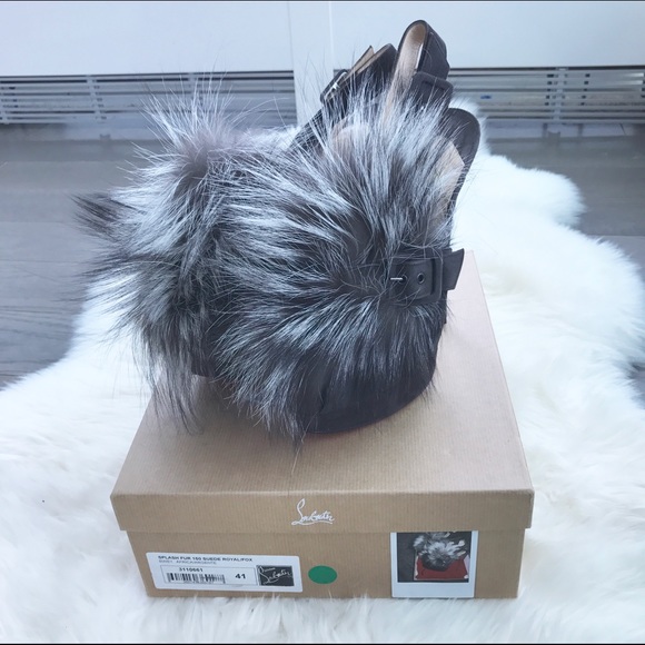 SOLDChristian Louboutin 150 mm Splash Fur Heels - Picture 3 of 4