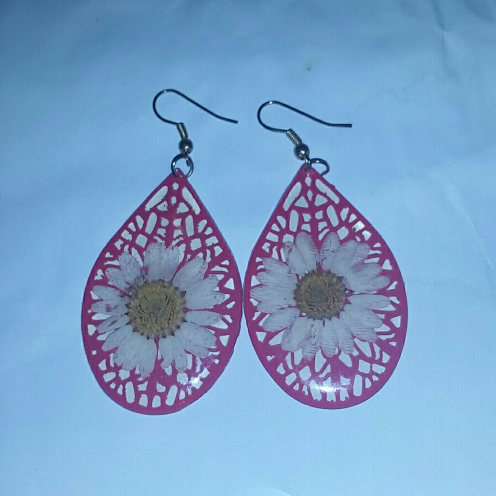 PINK SUNFLOWER EARRINGS