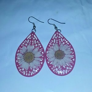 PINK SUNFLOWER EARRINGS