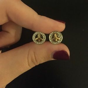 Brighton Peace Sign Stud Earrings