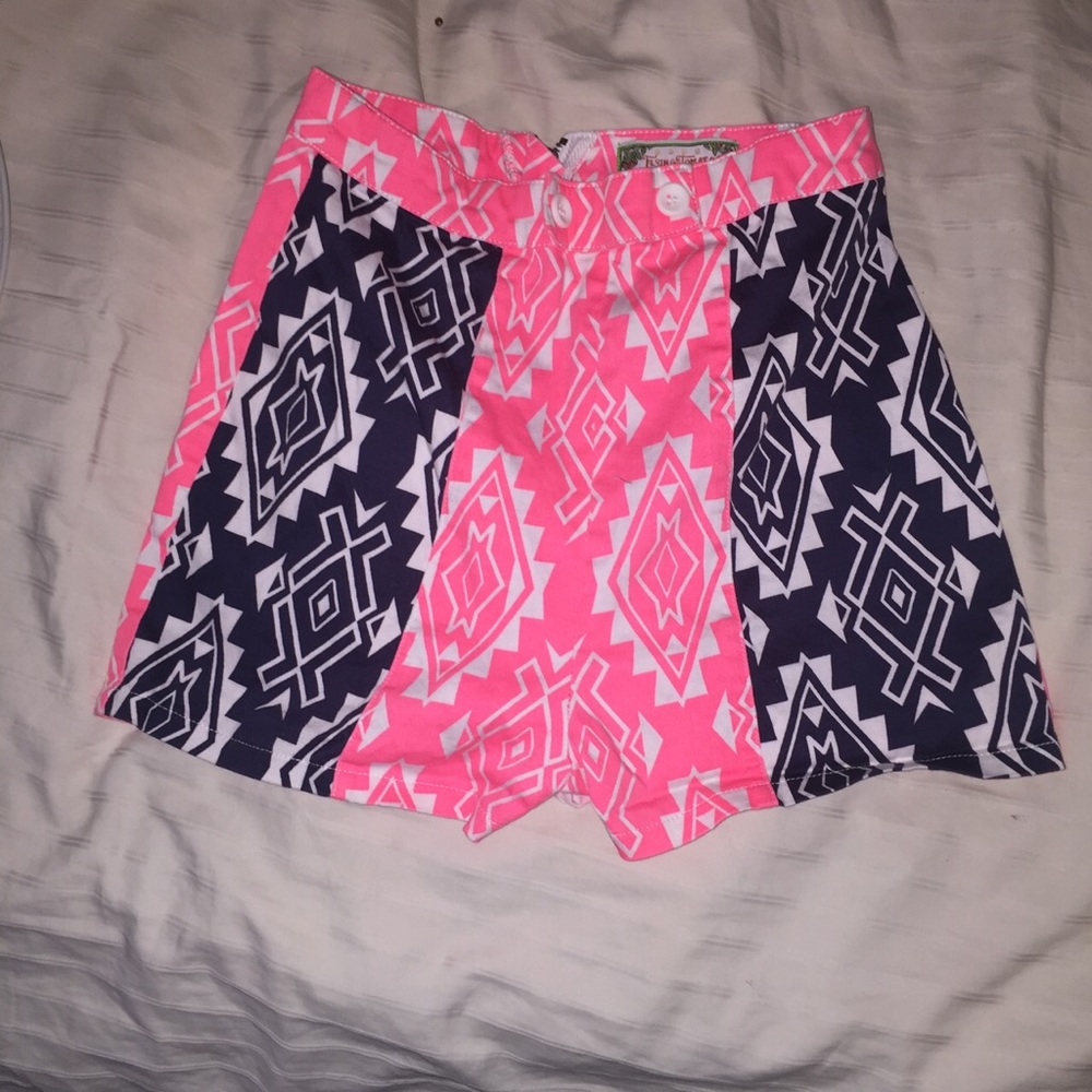 Pink high waisted tribal shorts