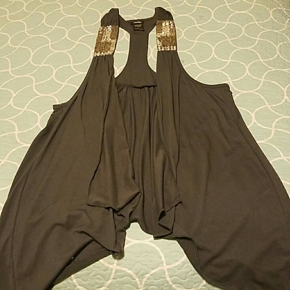 Open faced grey vest