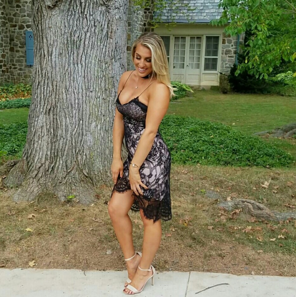 black lace dress