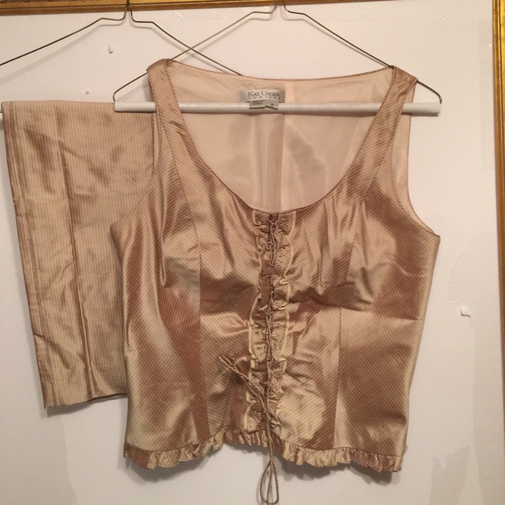 Silk Kay Unger skirt set