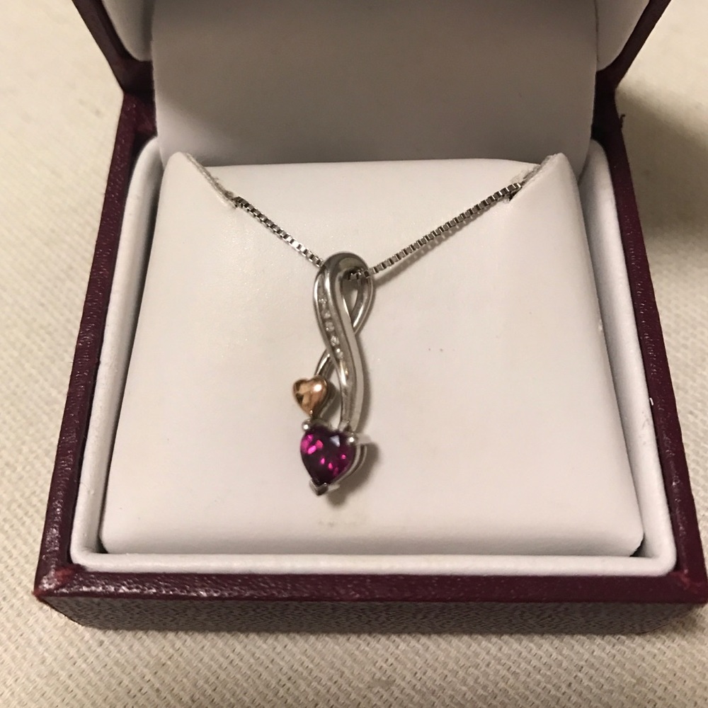 Helzberg Diamond Pink Sapphire Heart Pendant