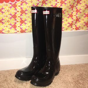 Black Tall Hunter Boots