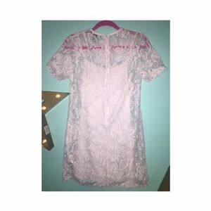 Forever 21 slip dress and floral sheer cover