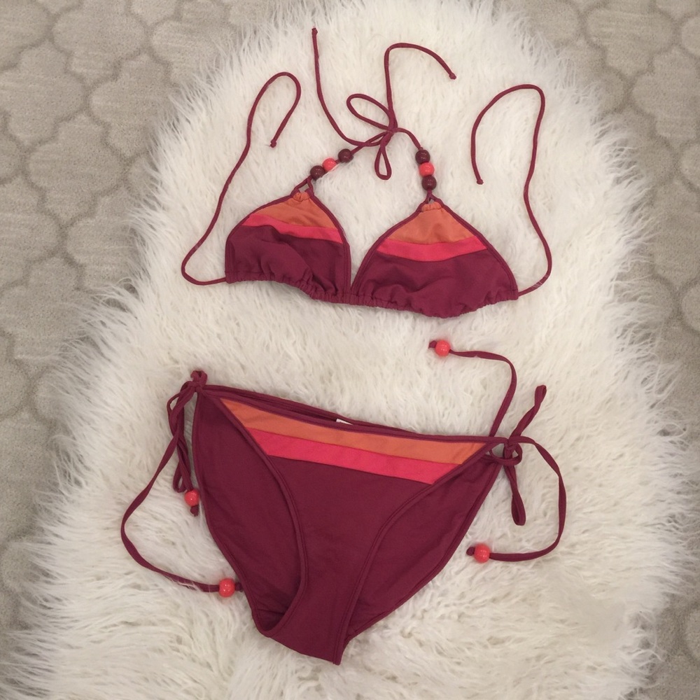 Maroon Ella Moss Two piece Bikini size Large