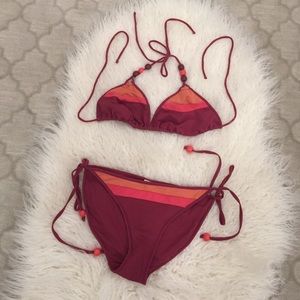Maroon Ella Moss Two piece Bikini size Large