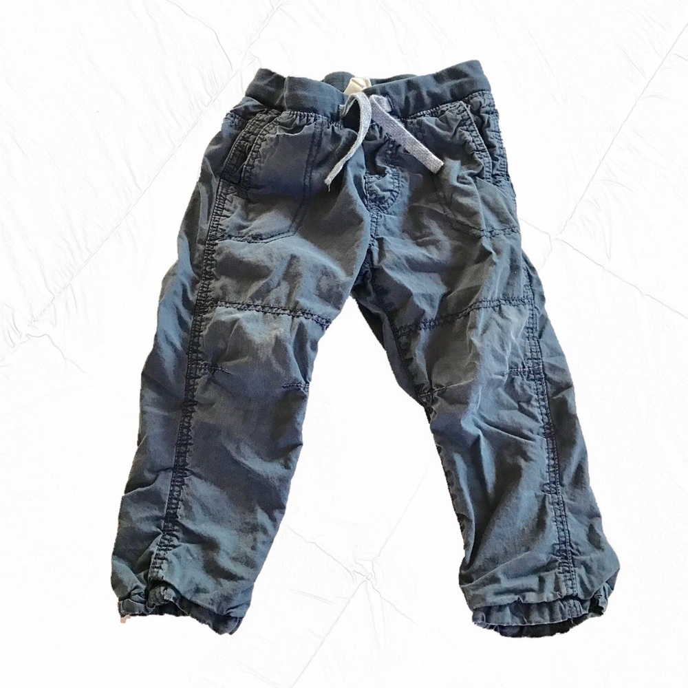 Boys Navy Jersey LINED Pants