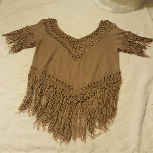 Hippie boho fringe top