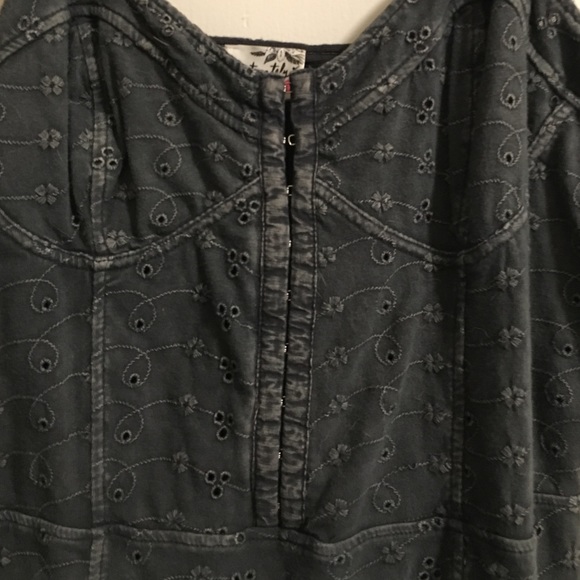 Dark Grey Free People Bodycon Mini Dress - Picture 2 of 4