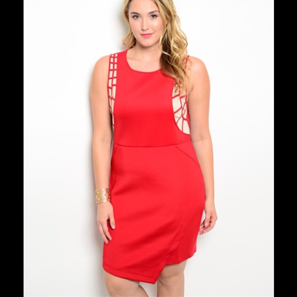 Plus Size 1X, 2X, 3X Beautiful Red Dress