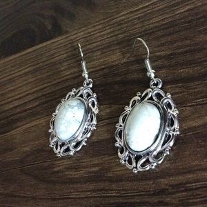10 / $20 SALE - New Vintage Faux Marble Earrings