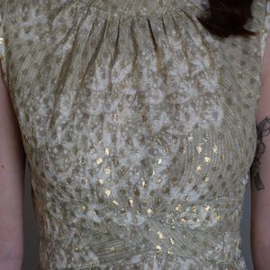 Vintage 1950's Leslie Fay Gold/Cream Maxi Dress