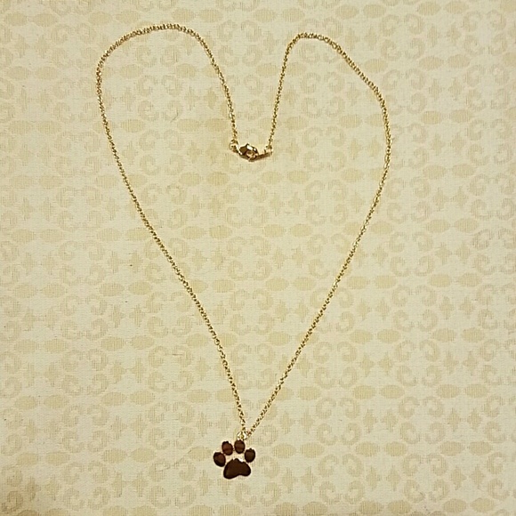 Gold Paw Print necklace - Picture 2 of 3