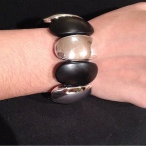Black and Silver Stretchy Bracelet