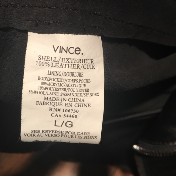 Vince leather jacket unlined large - Picture 4 of 4