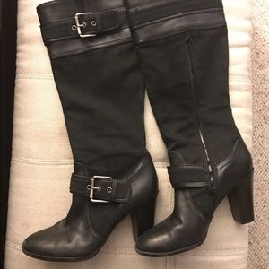 Nine West black buckle boots