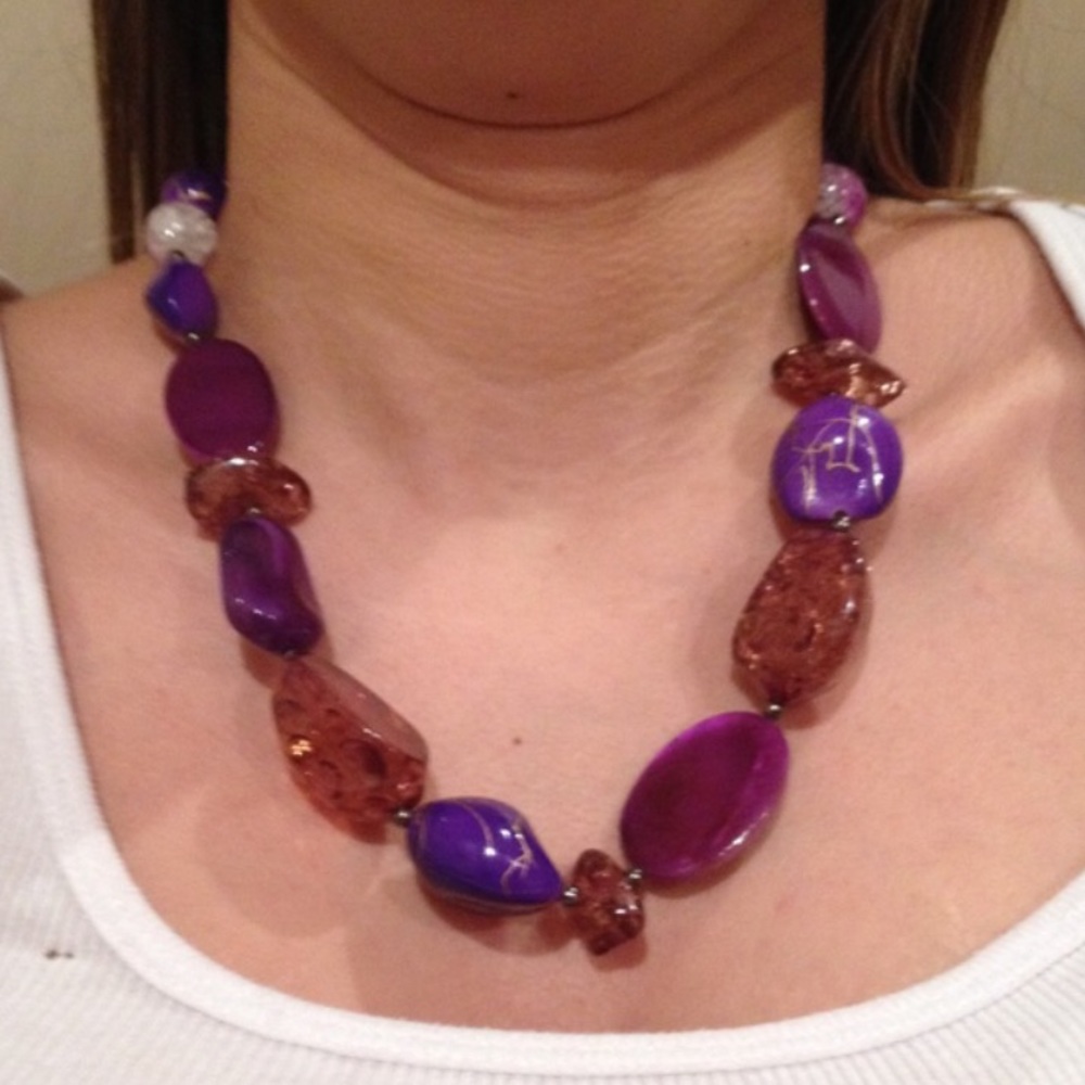 Purple Beaded Necklace