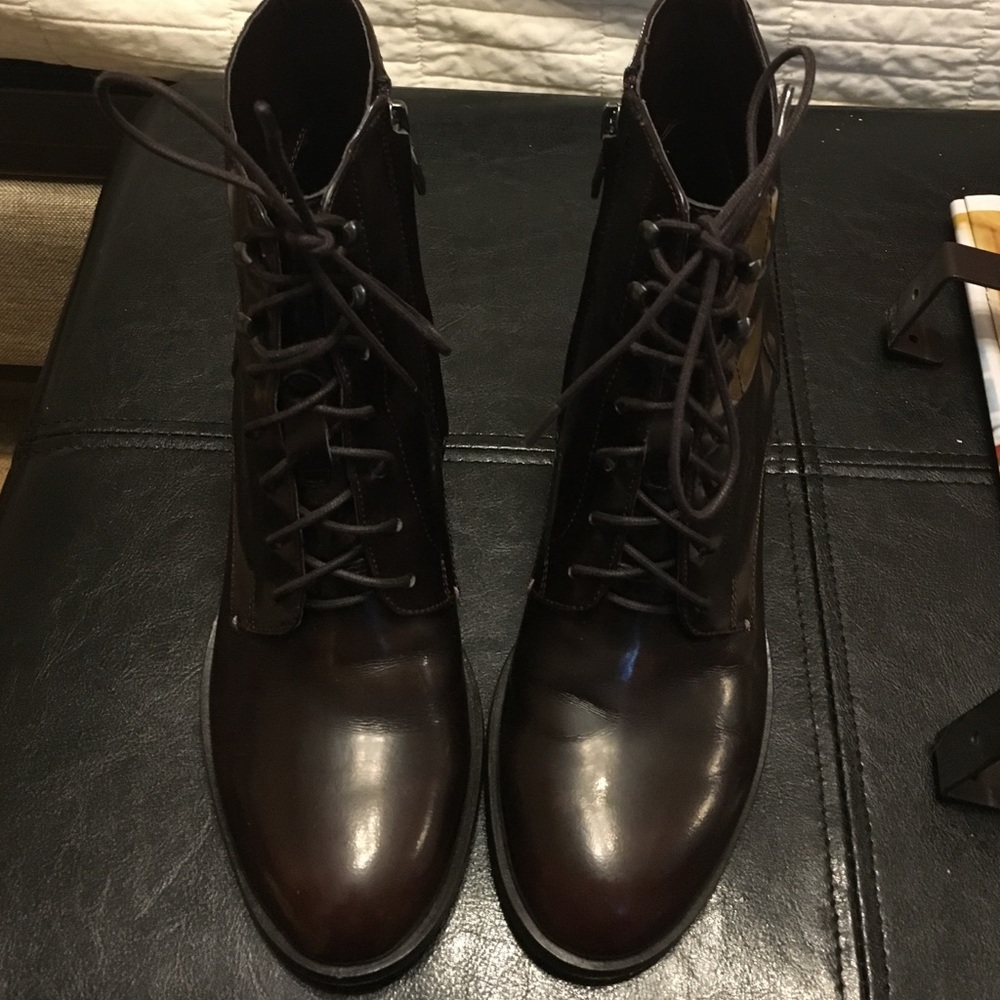 Sam Edelman lace up, zip side booties