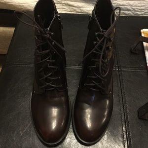 Sam Edelman lace up, zip side booties