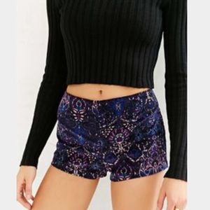 Velvet high waisted short shorts
