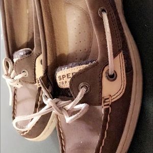Gray sperry shoes