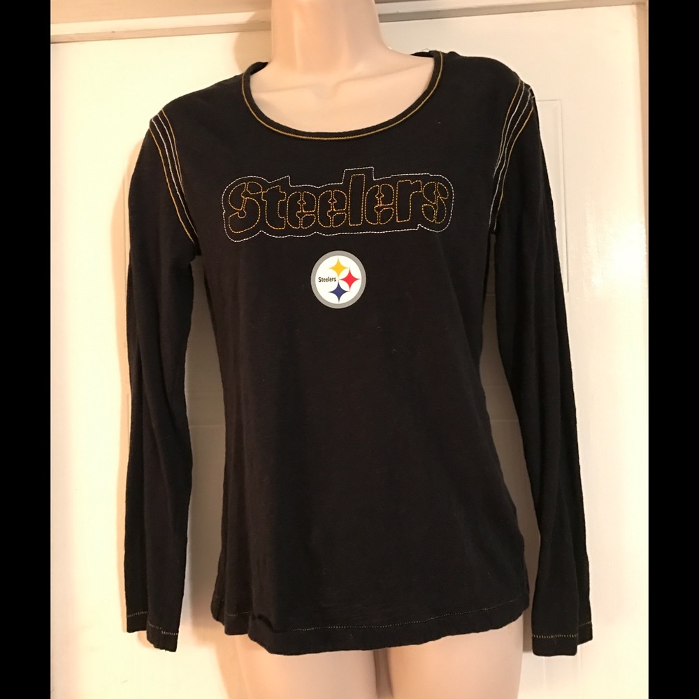 Womens black steelers long sleeve shirt