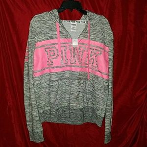 Pink pull over 1/2 zip sweater