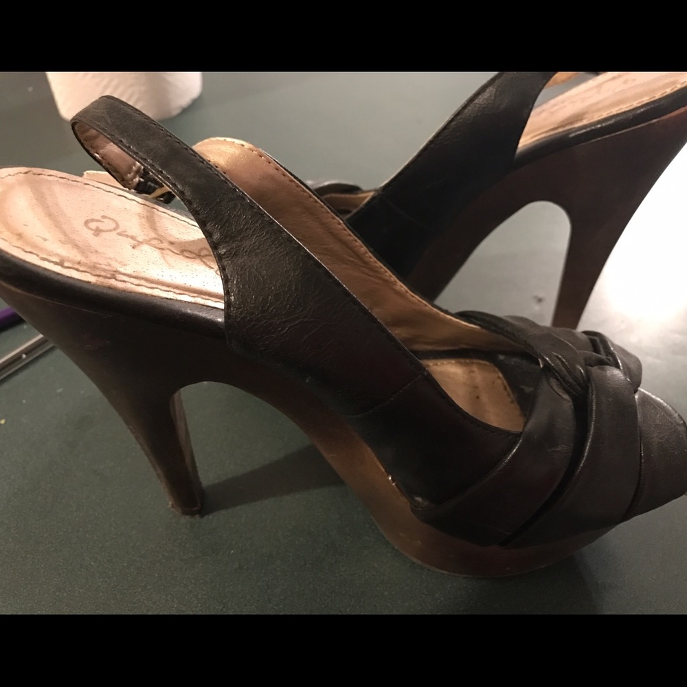 Black and brown high heels