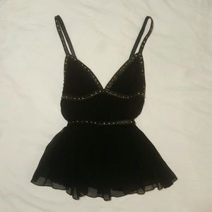 NWOT studded silk top