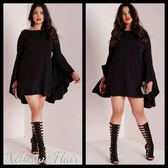 ***HP***New Flared Sleeve Mini Dress - Picture 2 of 3